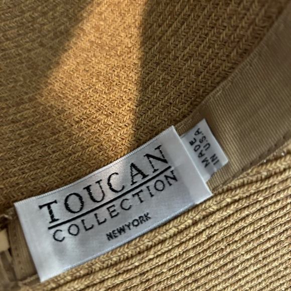 Elegant Tan Sun Hat from Toucan Brand, with Navy Ribbon - Tuckernuck - Picture 3 of 3